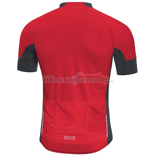 Abbigliamento Ciclismo Gore C7 Cc Manica Corta 2018 Nero e Rosso